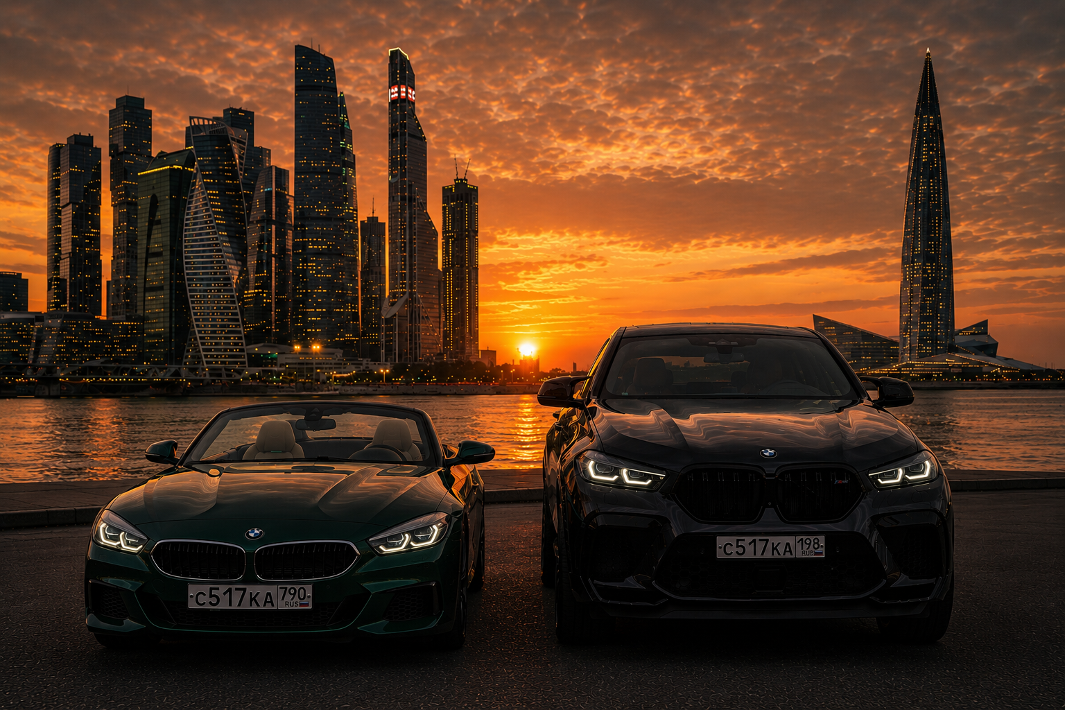 Две BMW на закате — символ двух дорог, ставших одной
